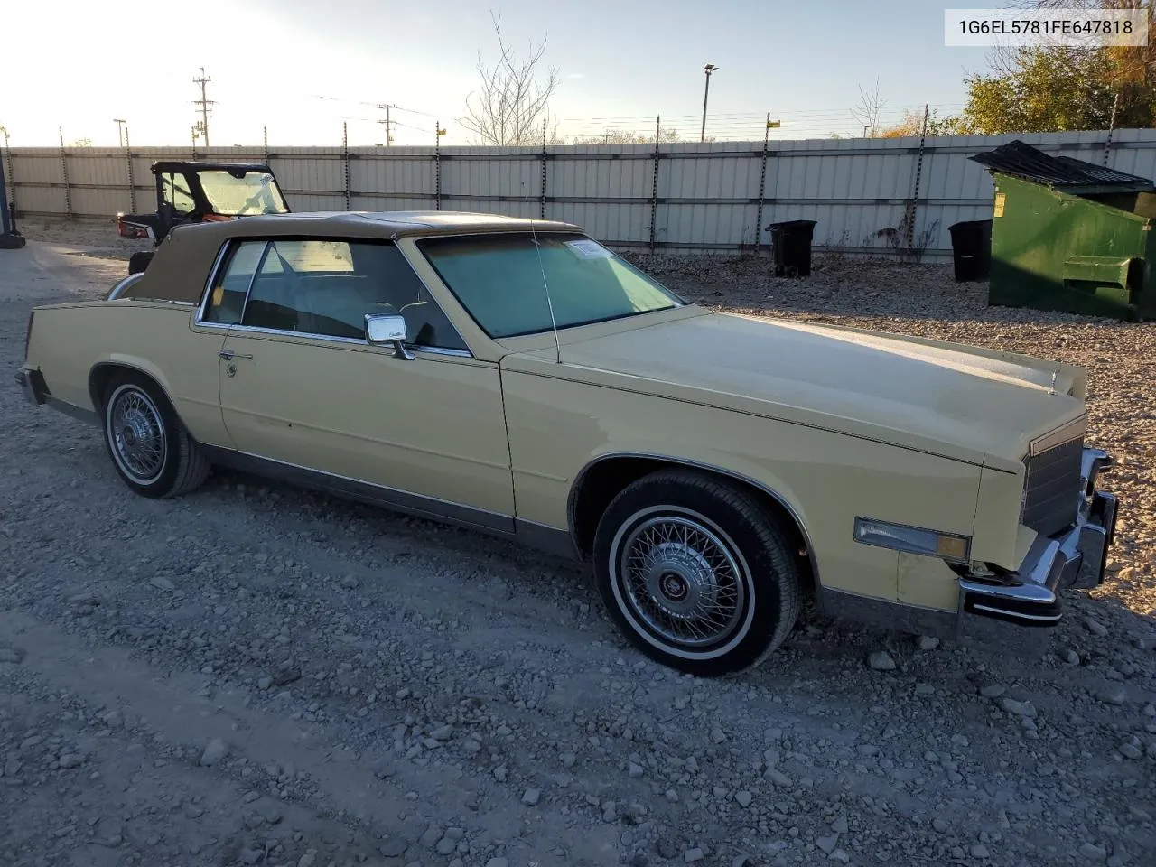 1985 Cadillac Eldorado VIN: 1G6EL5781FE647818 Lot: 77608224