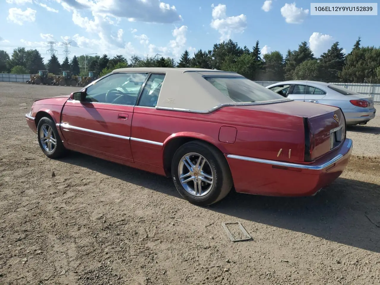 2000 Cadillac Eldorado Esc VIN: 1G6EL12Y9YU152839 Lot: 63485475