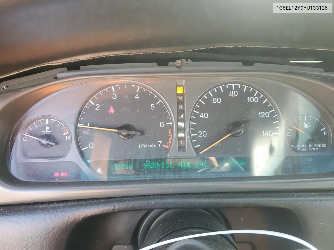 2000 Cadillac Eldorado Esc VIN: 1G6EL12Y9YU133126 Lot: 65643595