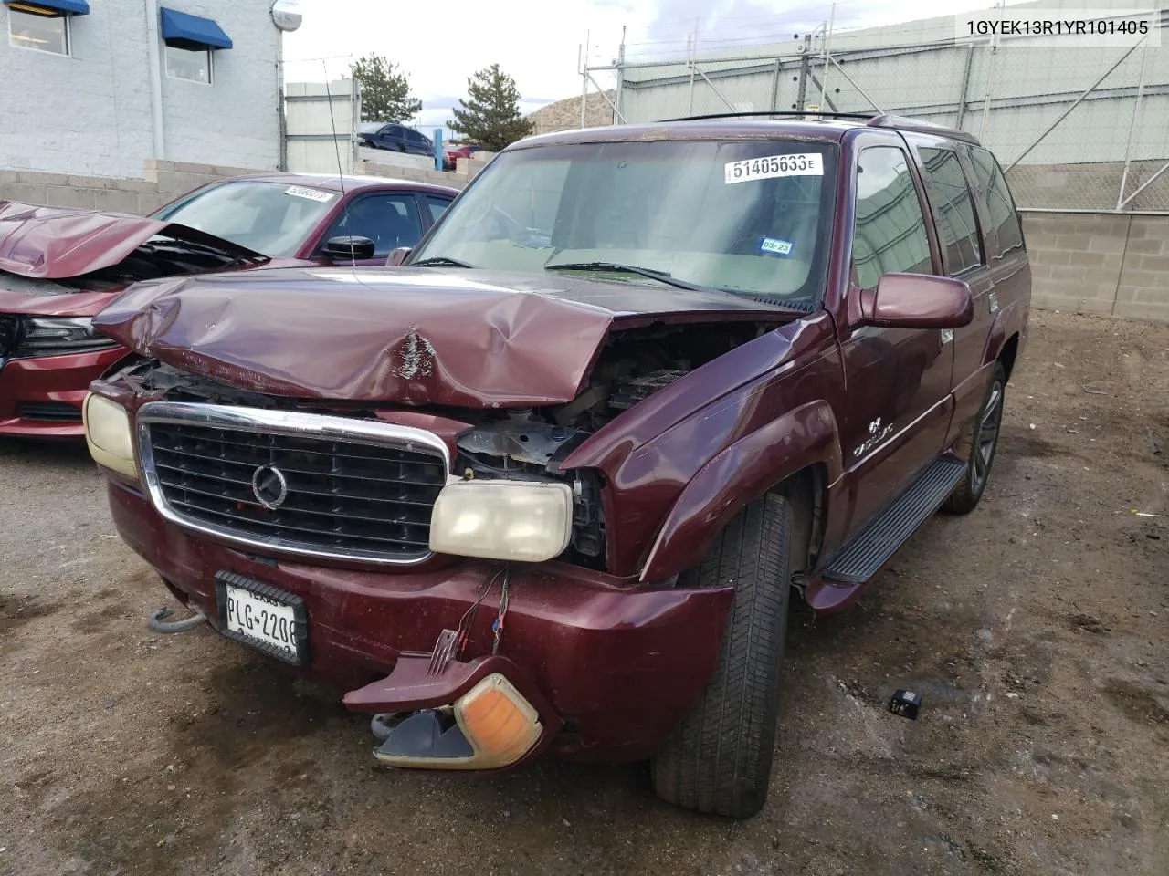2000 Cadillac Escalade VIN: 1GYEK13R1YR101405 Lot: 61386064