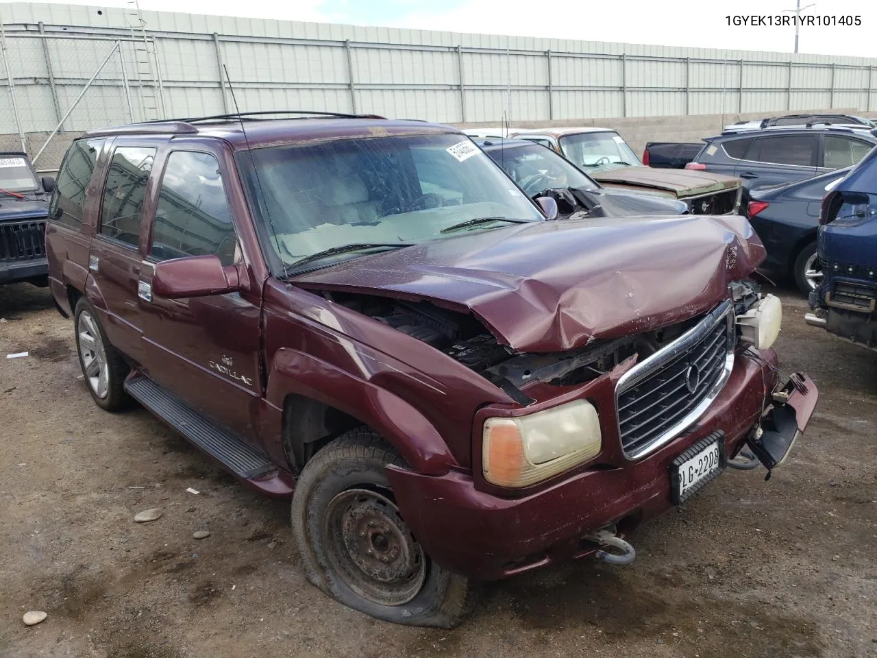 2000 Cadillac Escalade VIN: 1GYEK13R1YR101405 Lot: 61386064