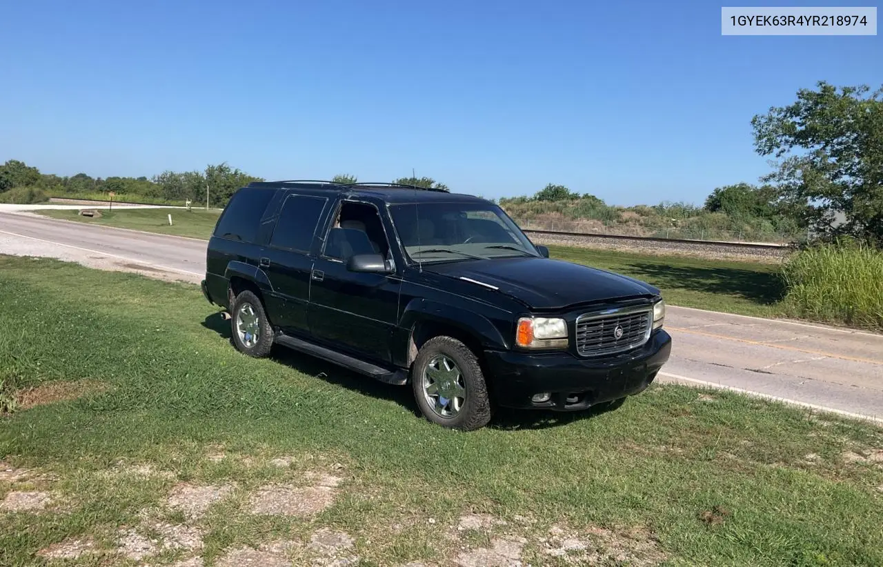 2000 Cadillac Escalade Luxury VIN: 1GYEK63R4YR218974 Lot: 64570765