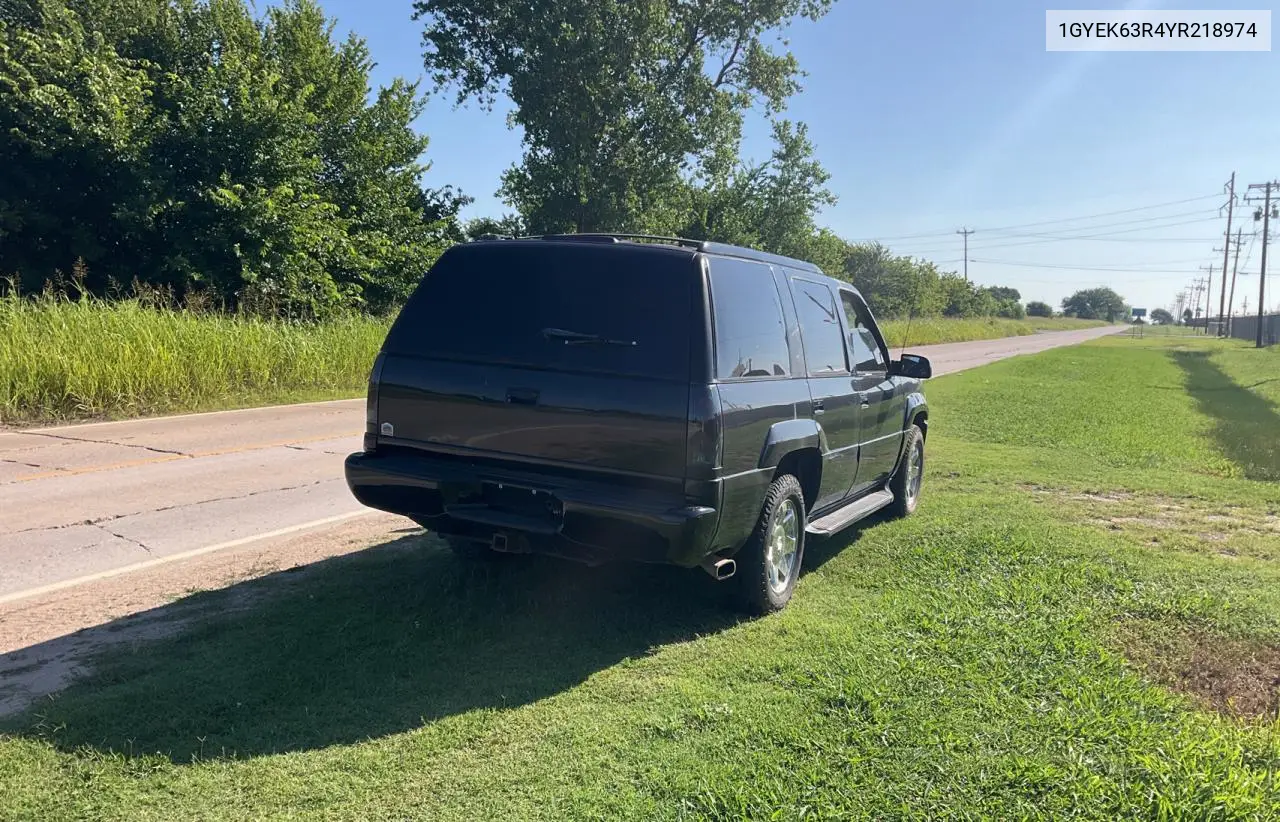 2000 Cadillac Escalade Luxury VIN: 1GYEK63R4YR218974 Lot: 64570765