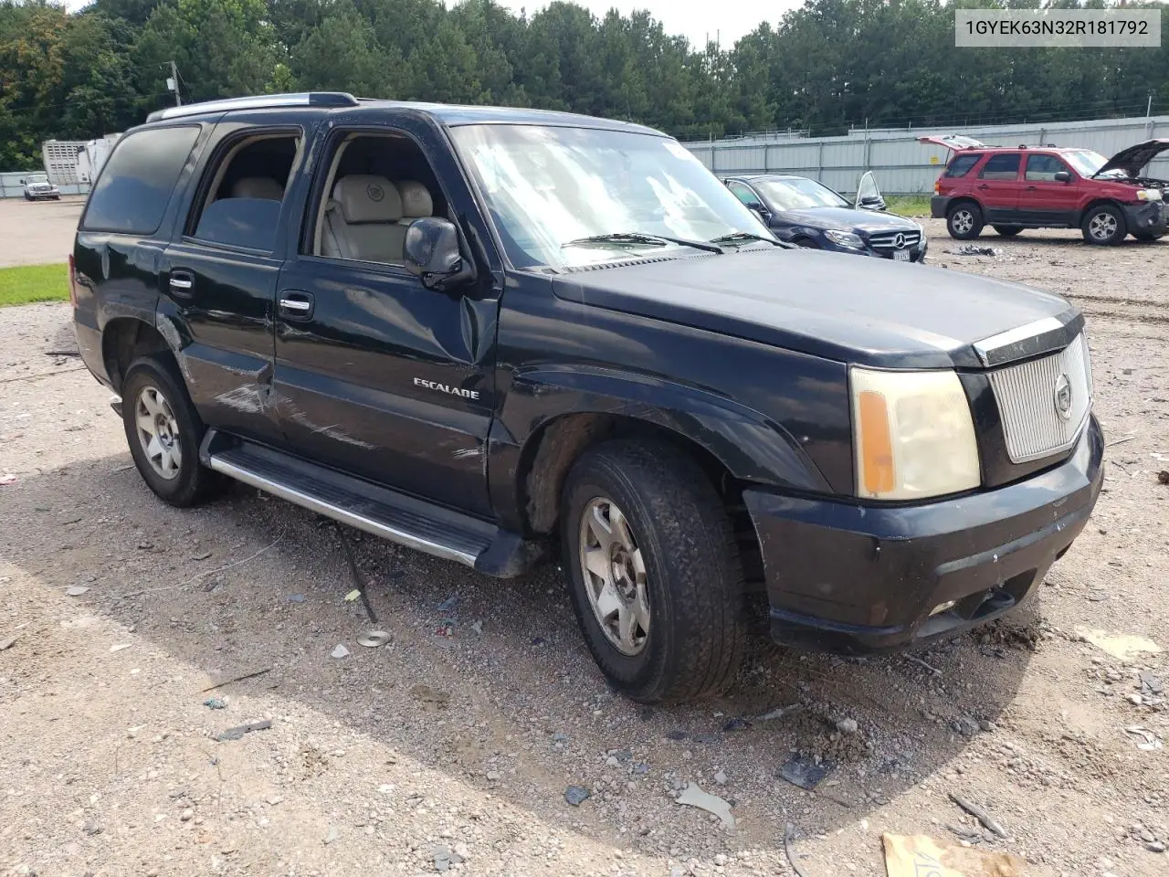 2002 Cadillac Escalade Luxury VIN: 1GYEK63N32R181792 Lot: 64061875