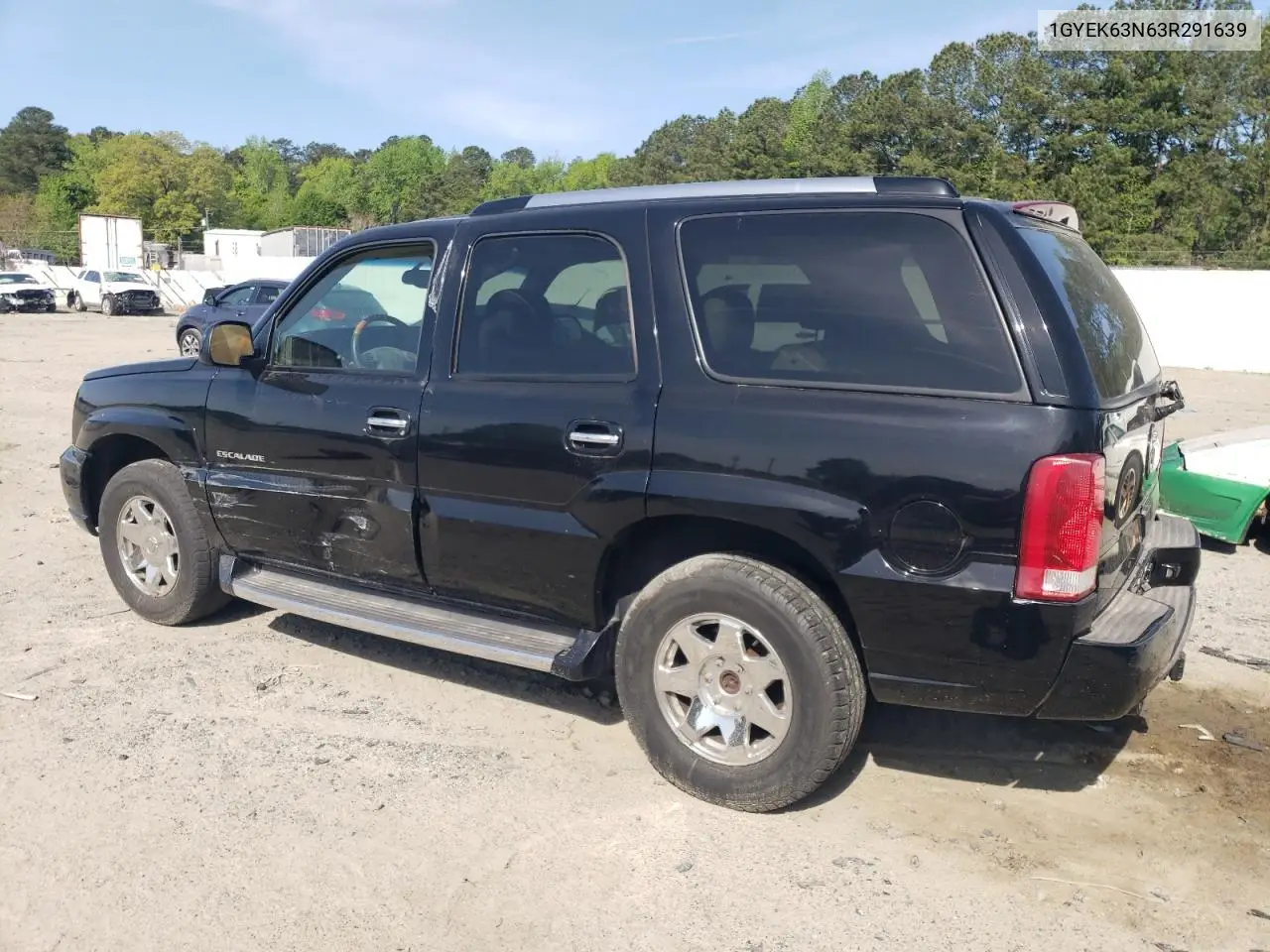 2003 Cadillac Escalade Luxury VIN: 1GYEK63N63R291639 Lot: 53699495