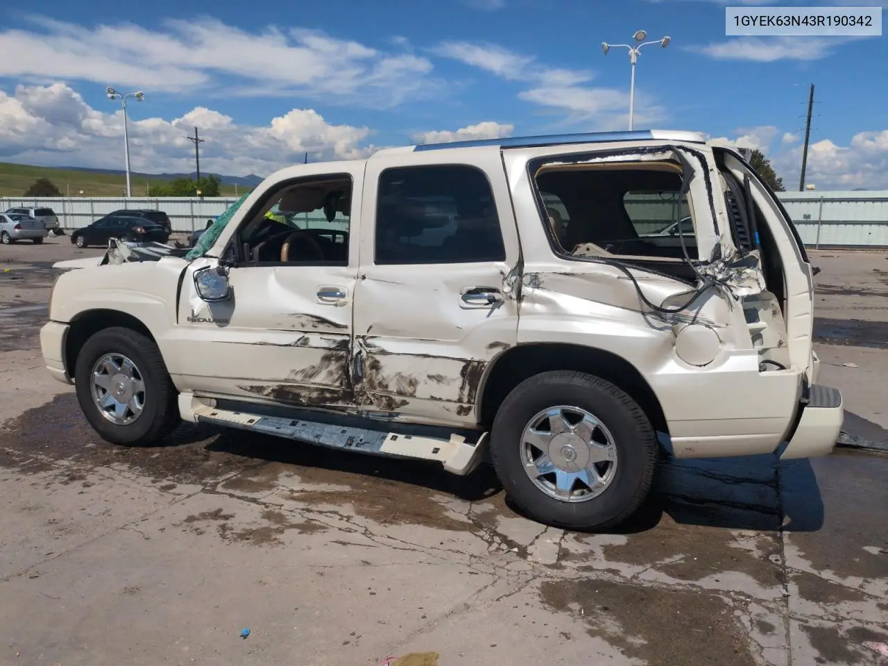 2003 Cadillac Escalade Luxury VIN: 1GYEK63N43R190342 Lot: 56568875