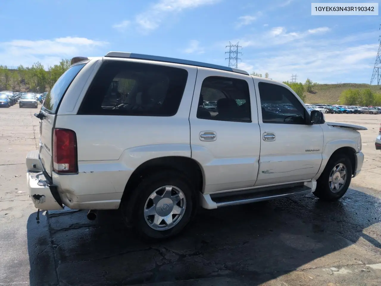 2003 Cadillac Escalade Luxury VIN: 1GYEK63N43R190342 Lot: 56568875