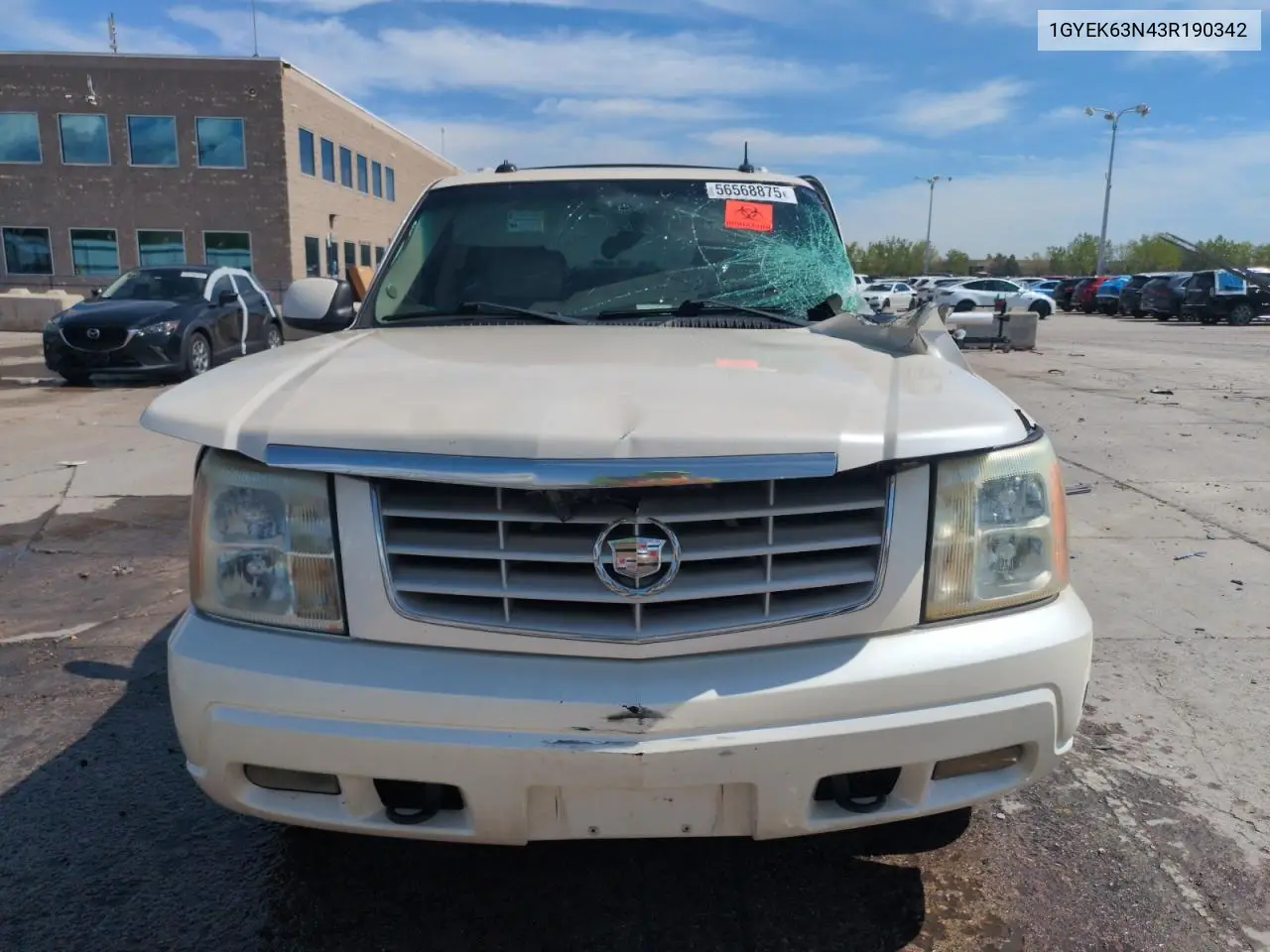 2003 Cadillac Escalade Luxury VIN: 1GYEK63N43R190342 Lot: 56568875