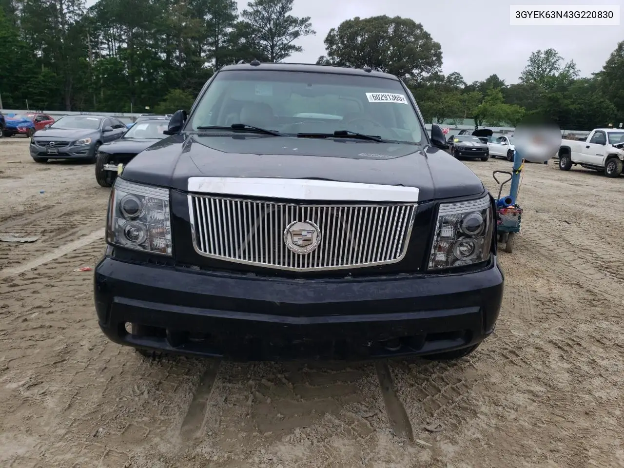 2003 Cadillac Escalade Ext VIN: 3GYEK63N43G220830 Lot: 60291365
