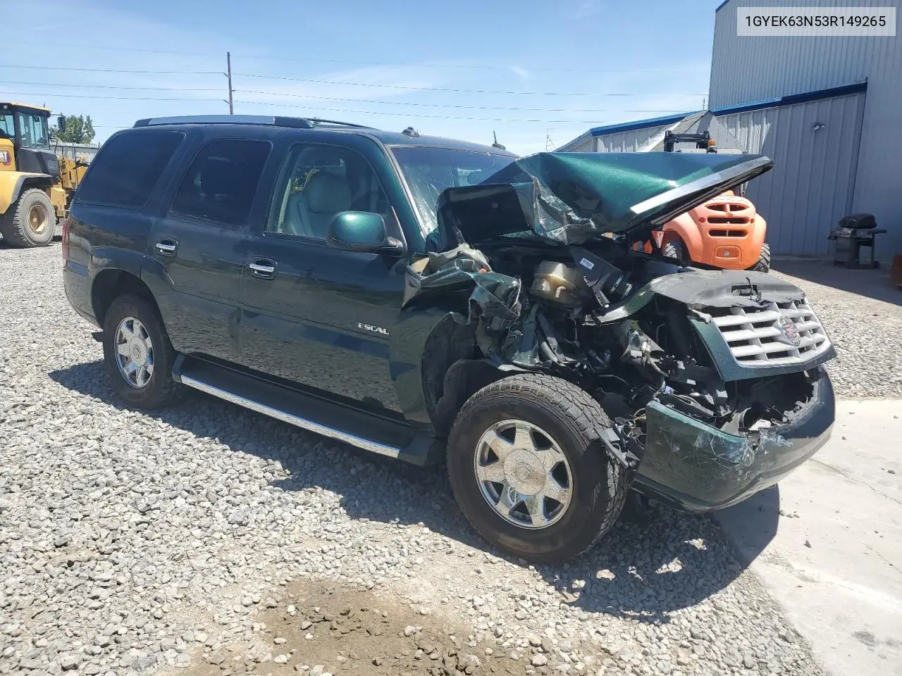 2003 Cadillac Escalade Luxury VIN: 1GYEK63N53R149265 Lot: 62690105