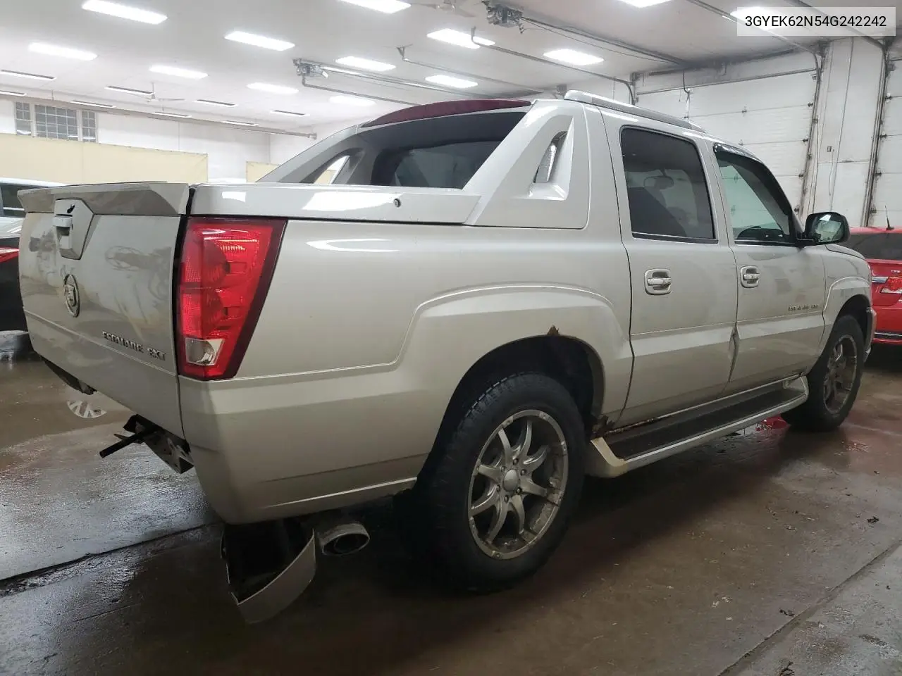 2004 Cadillac Escalade Ext VIN: 3GYEK62N54G242242 Lot: 59106135