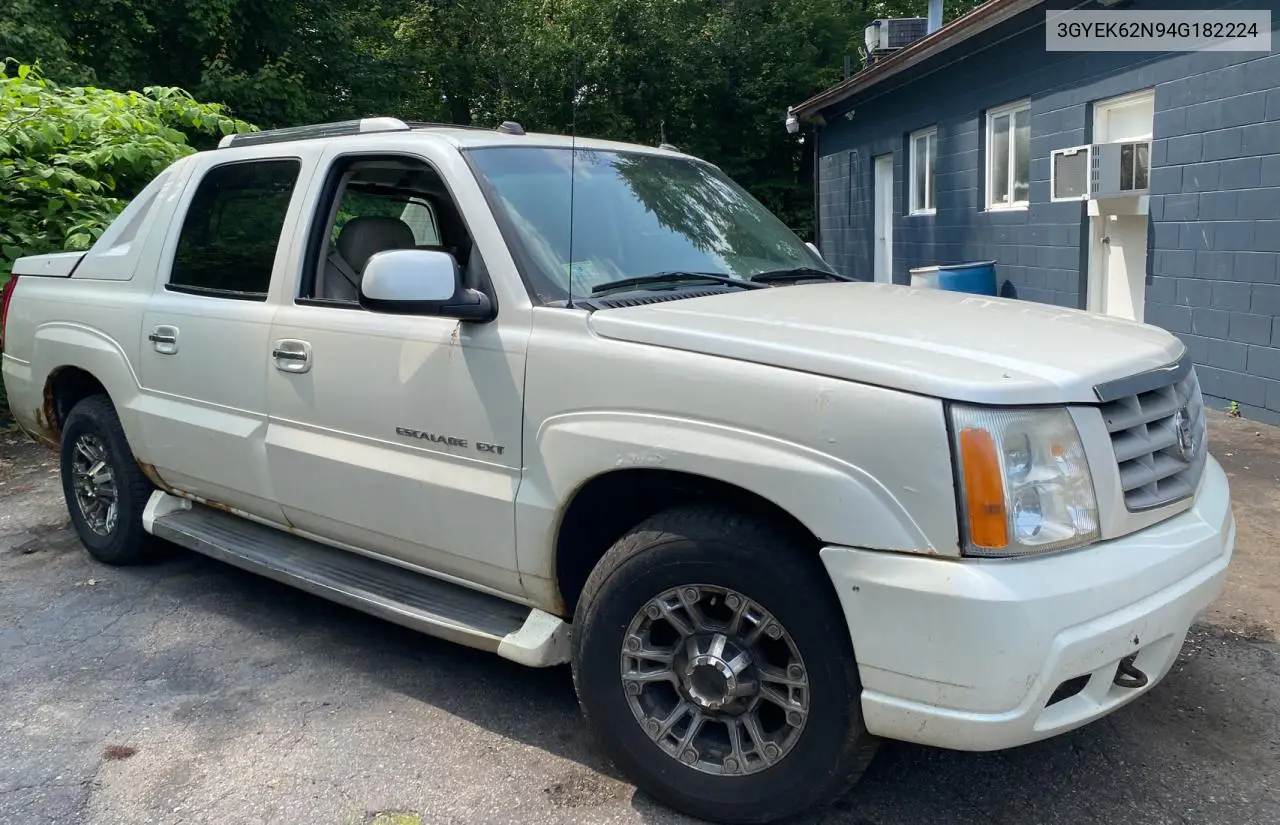 2004 Cadillac Escalade Ext VIN: 3GYEK62N94G182224 Lot: 60896725