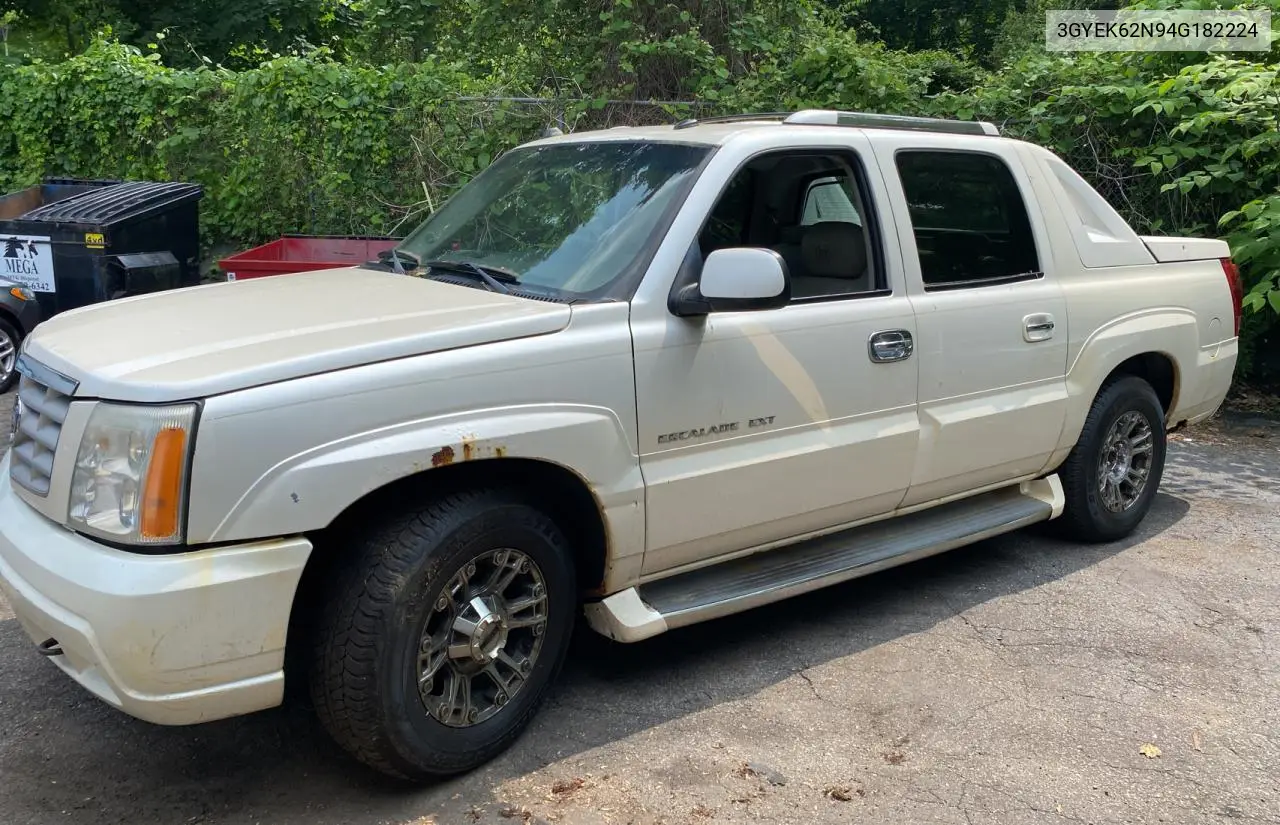 2004 Cadillac Escalade Ext VIN: 3GYEK62N94G182224 Lot: 60896725