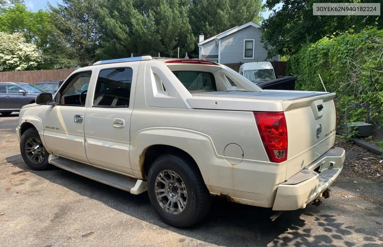 2004 Cadillac Escalade Ext VIN: 3GYEK62N94G182224 Lot: 60896725
