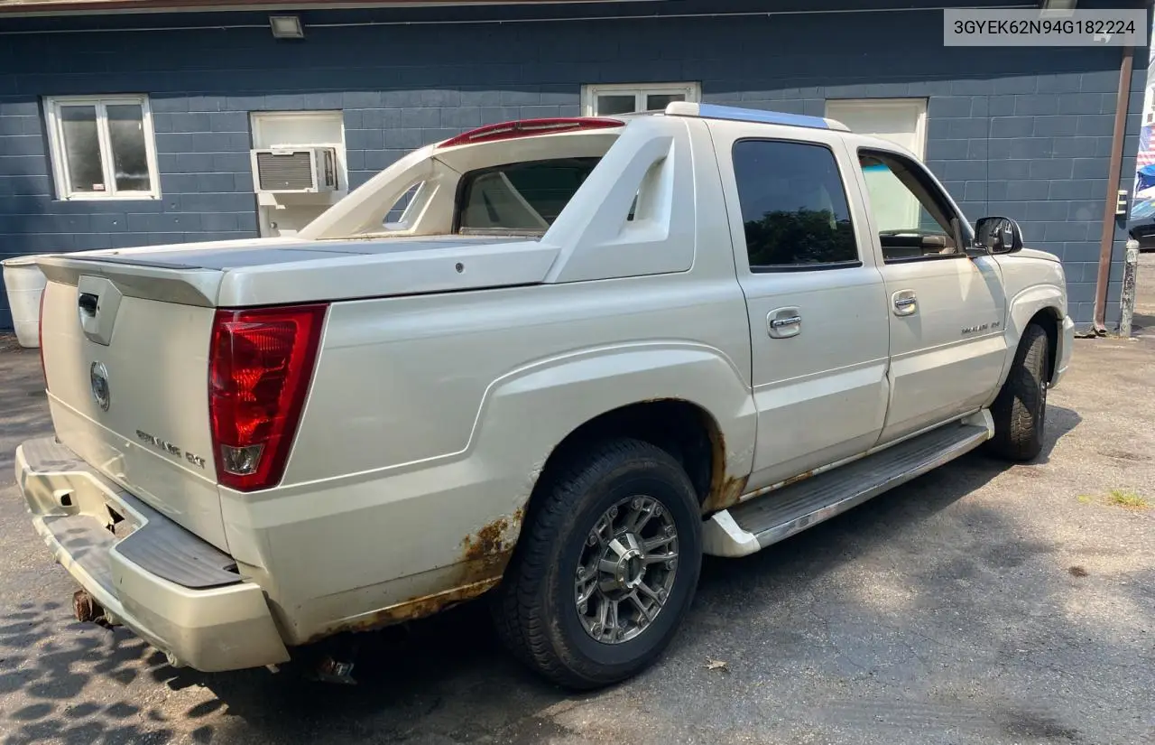 2004 Cadillac Escalade Ext VIN: 3GYEK62N94G182224 Lot: 60896725
