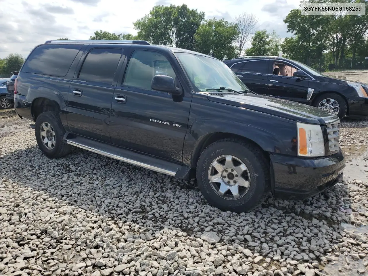 2006 Cadillac Escalade Esv VIN: 3GYFK66N06G168259 Lot: 65532425