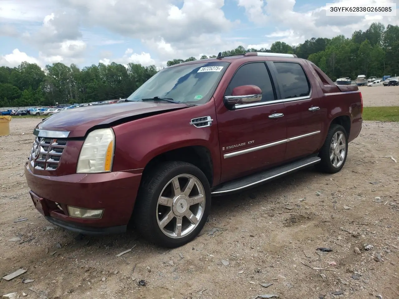 2008 Cadillac Escalade Ext VIN: 3GYFK62838G265085 Lot: 56725275
