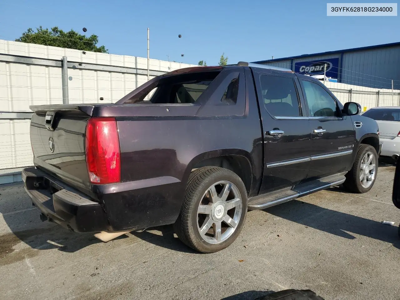 2008 Cadillac Escalade Ext VIN: 3GYFK62818G234000 Lot: 62006445
