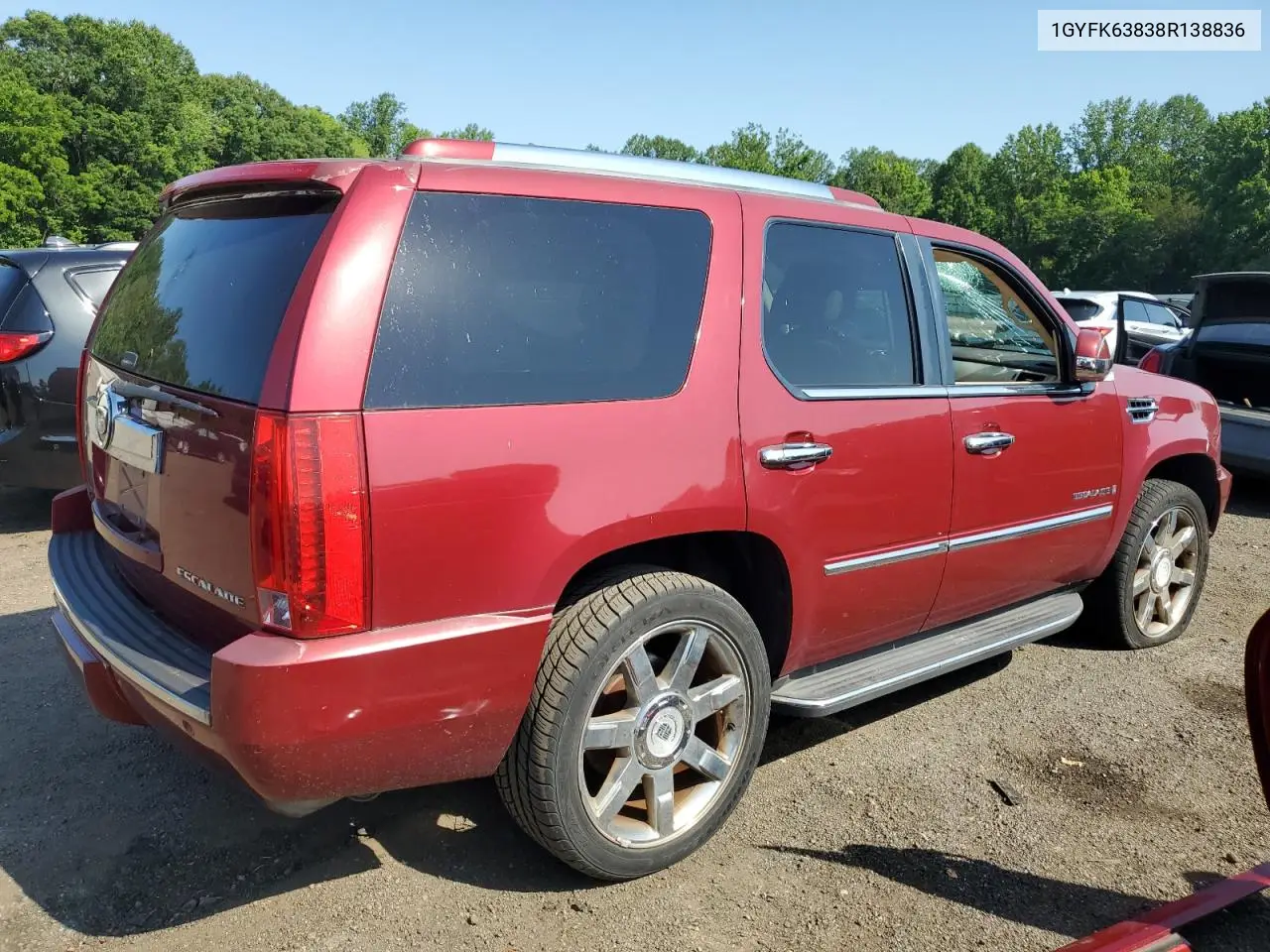 2008 Cadillac Escalade Luxury VIN: 1GYFK63838R138836 Lot: 62172355