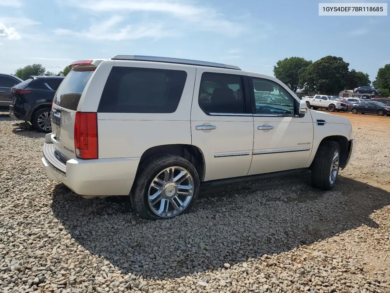 2011 Cadillac Escalade Platinum VIN: 1GYS4DEF7BR118685 Lot: 62768015