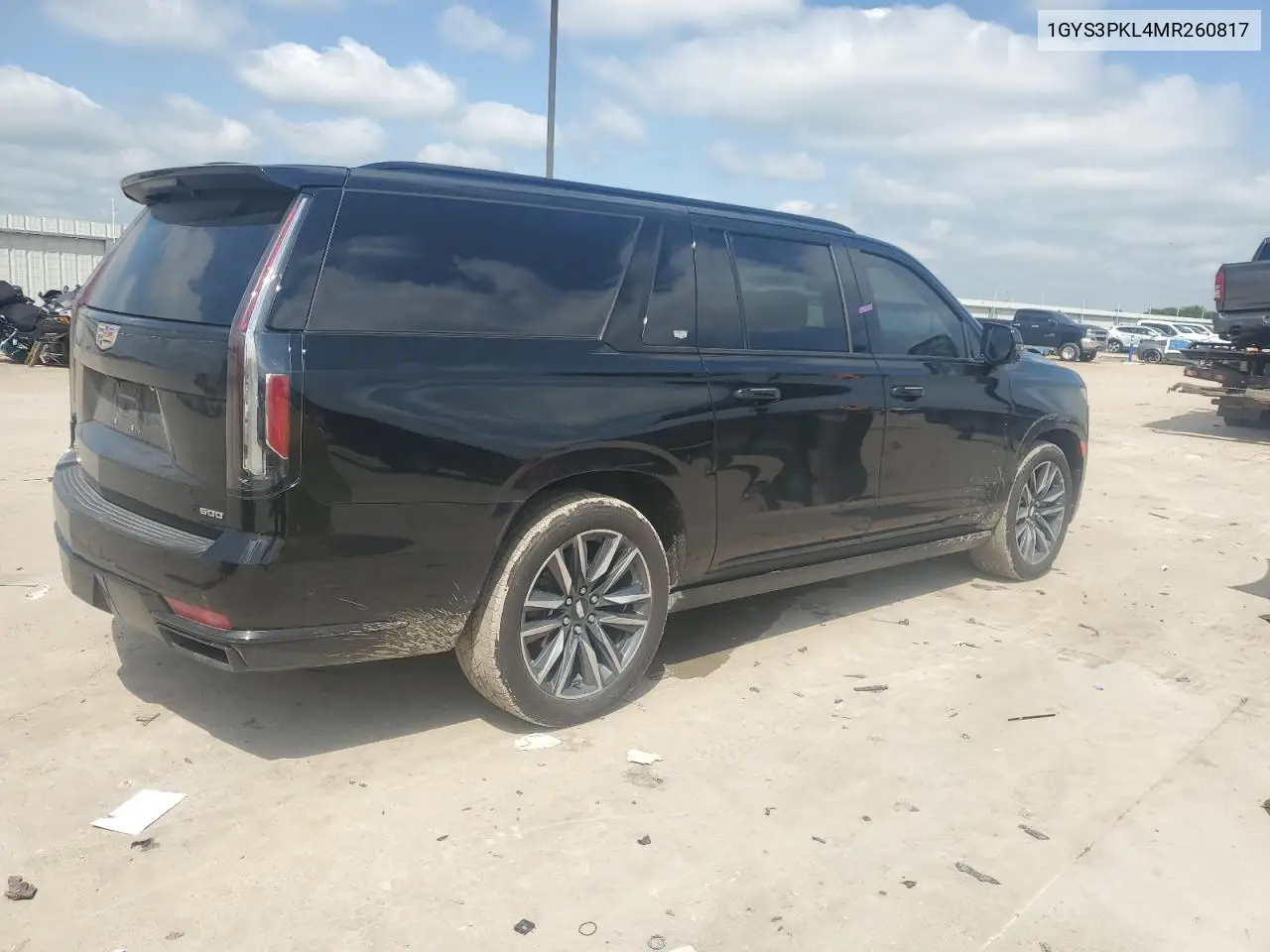 2021 Cadillac Escalade Esv Sport VIN: 1GYS3PKL4MR260817 Lot: 55924005