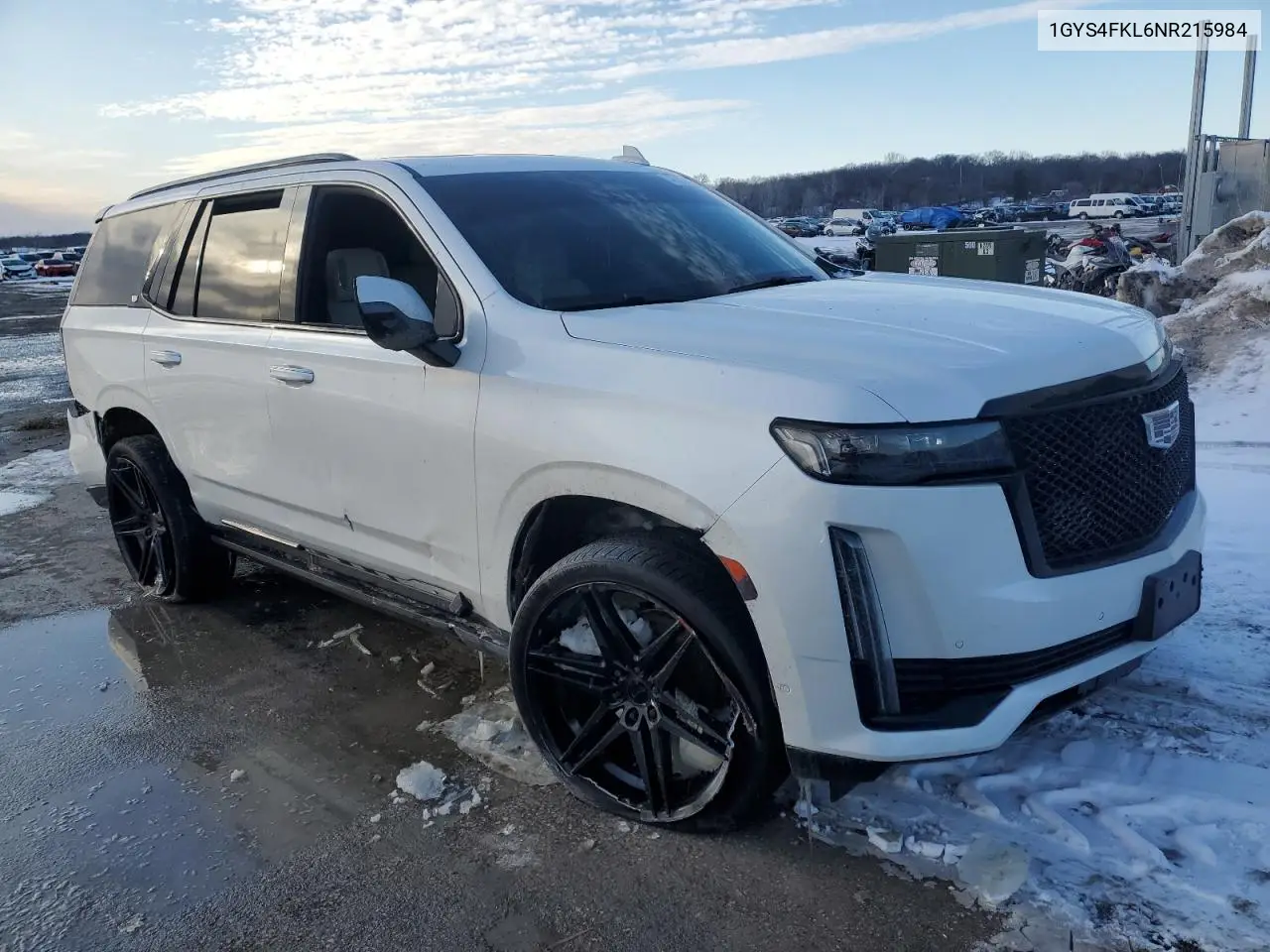 2022 Cadillac Escalade Sport VIN: 1GYS4FKL6NR215984 Lot: 46321485