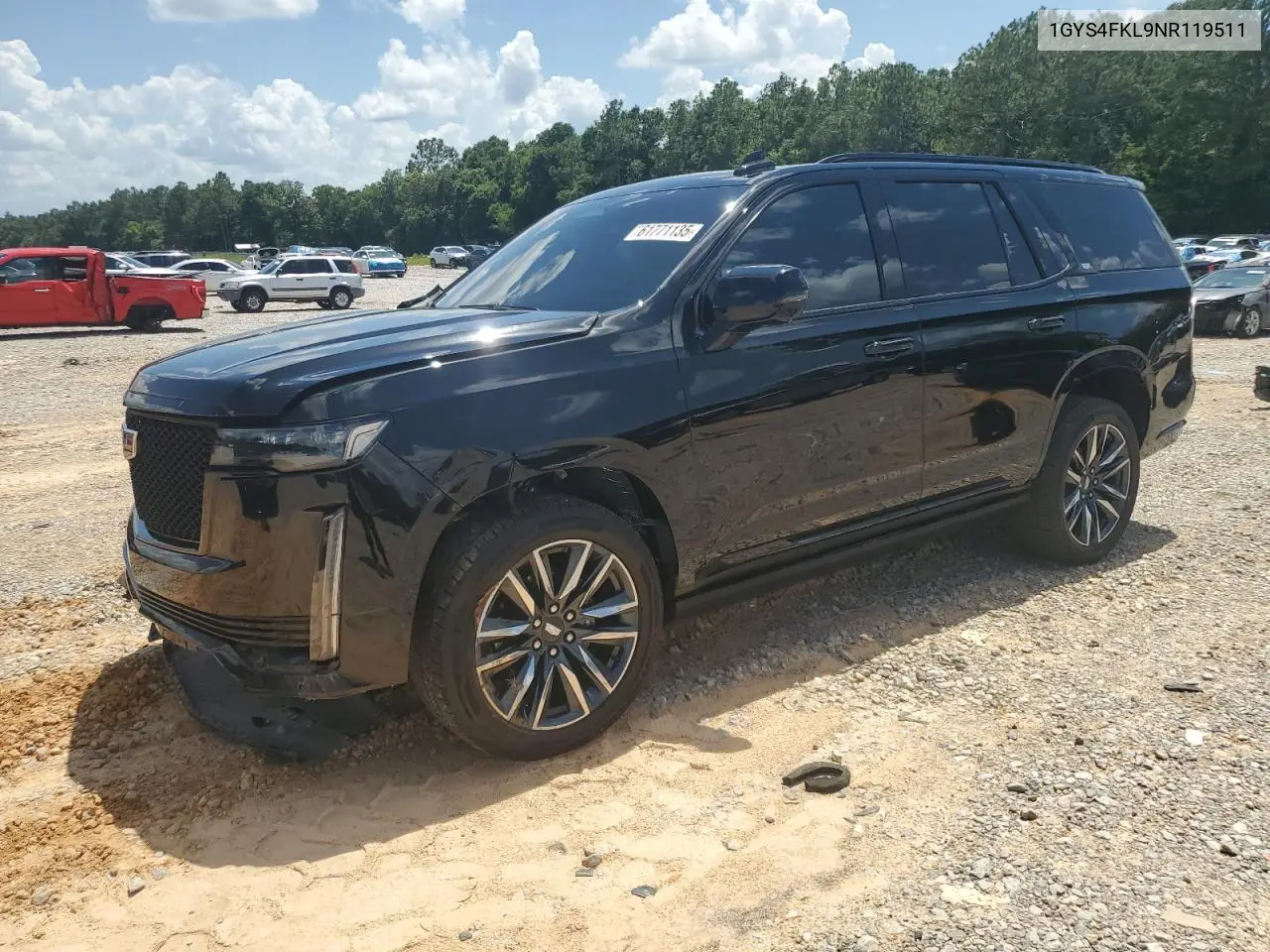 2022 Cadillac Escalade Sport VIN: 1GYS4FKL9NR119511 Lot: 61771135