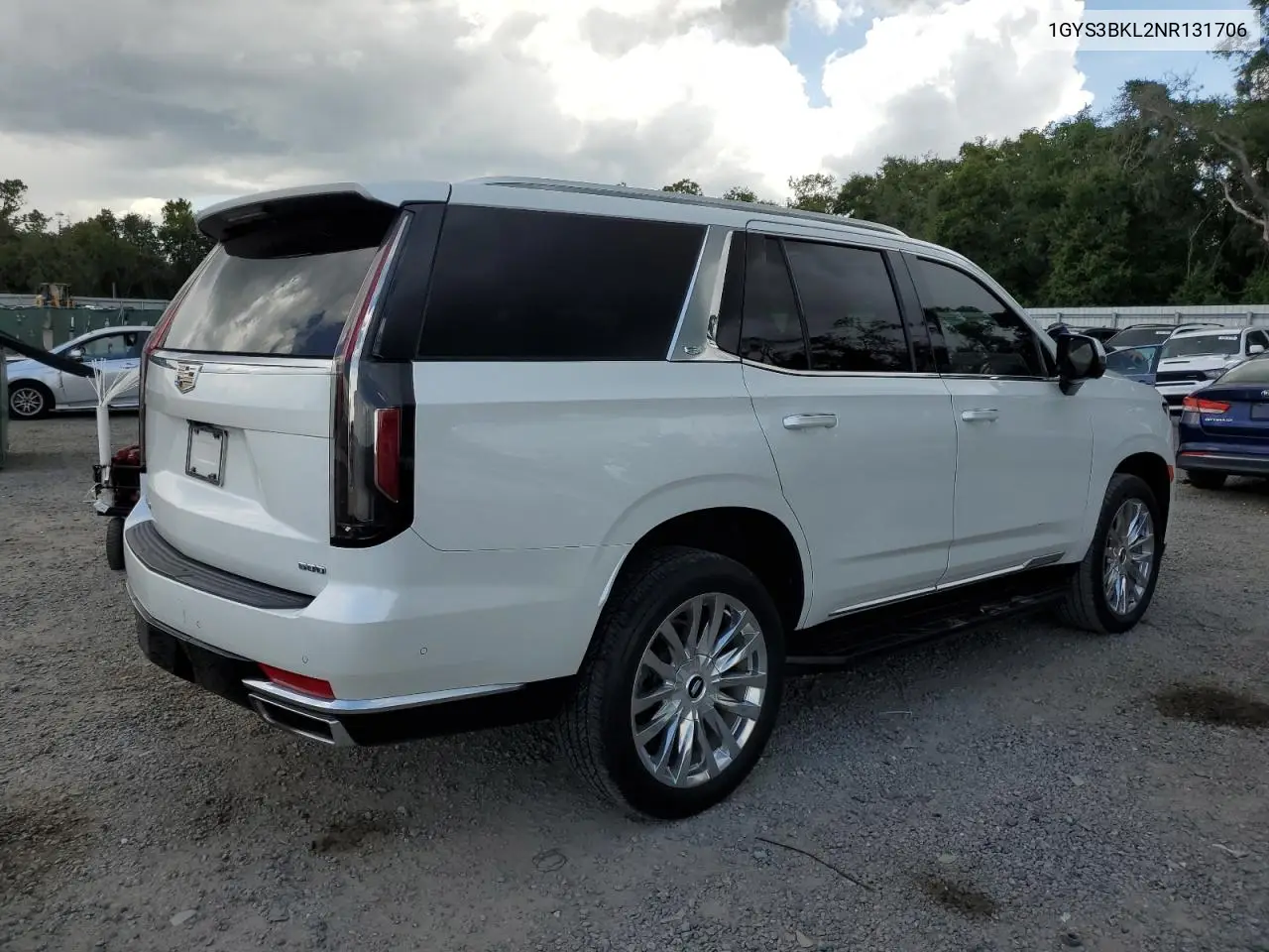 2022 Cadillac Escalade Premium Luxury VIN: 1GYS3BKL2NR131706 Lot: 65502995