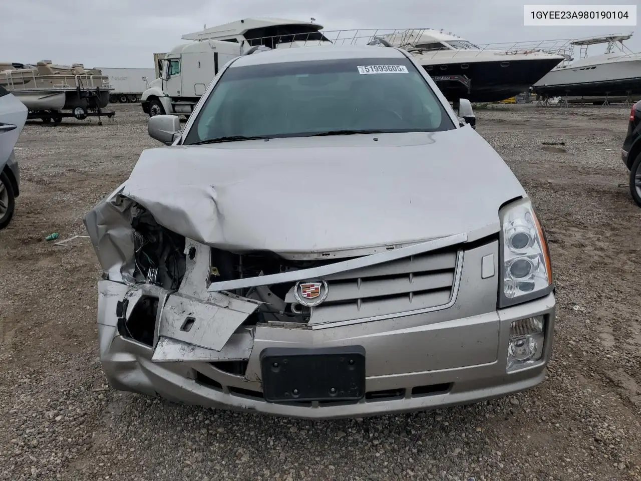 2008 Cadillac Srx VIN: 1GYEE23A980190104 Lot: 51999605