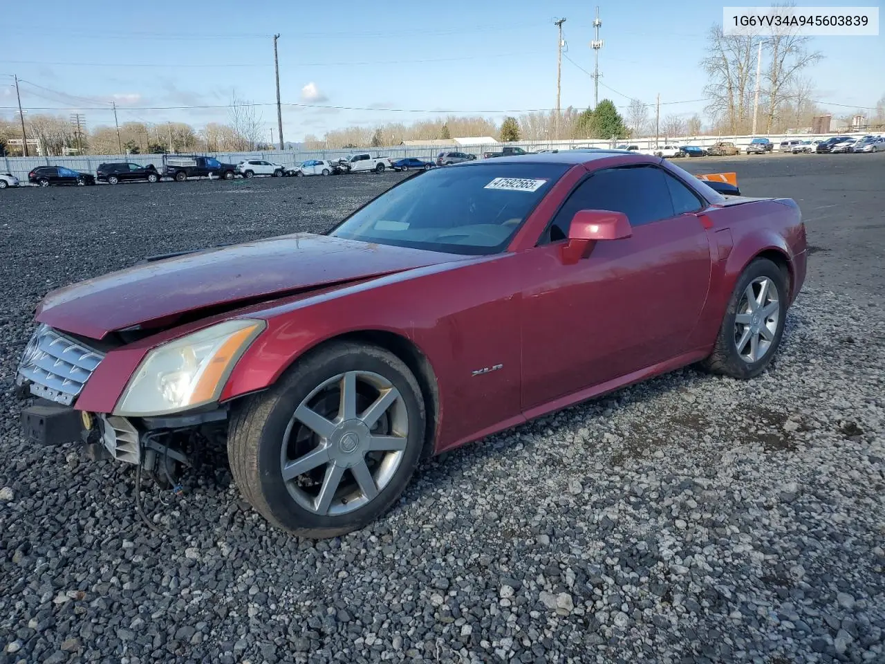 2004 Cadillac Xlr VIN: 1G6YV34A945603839 Lot: 47592565