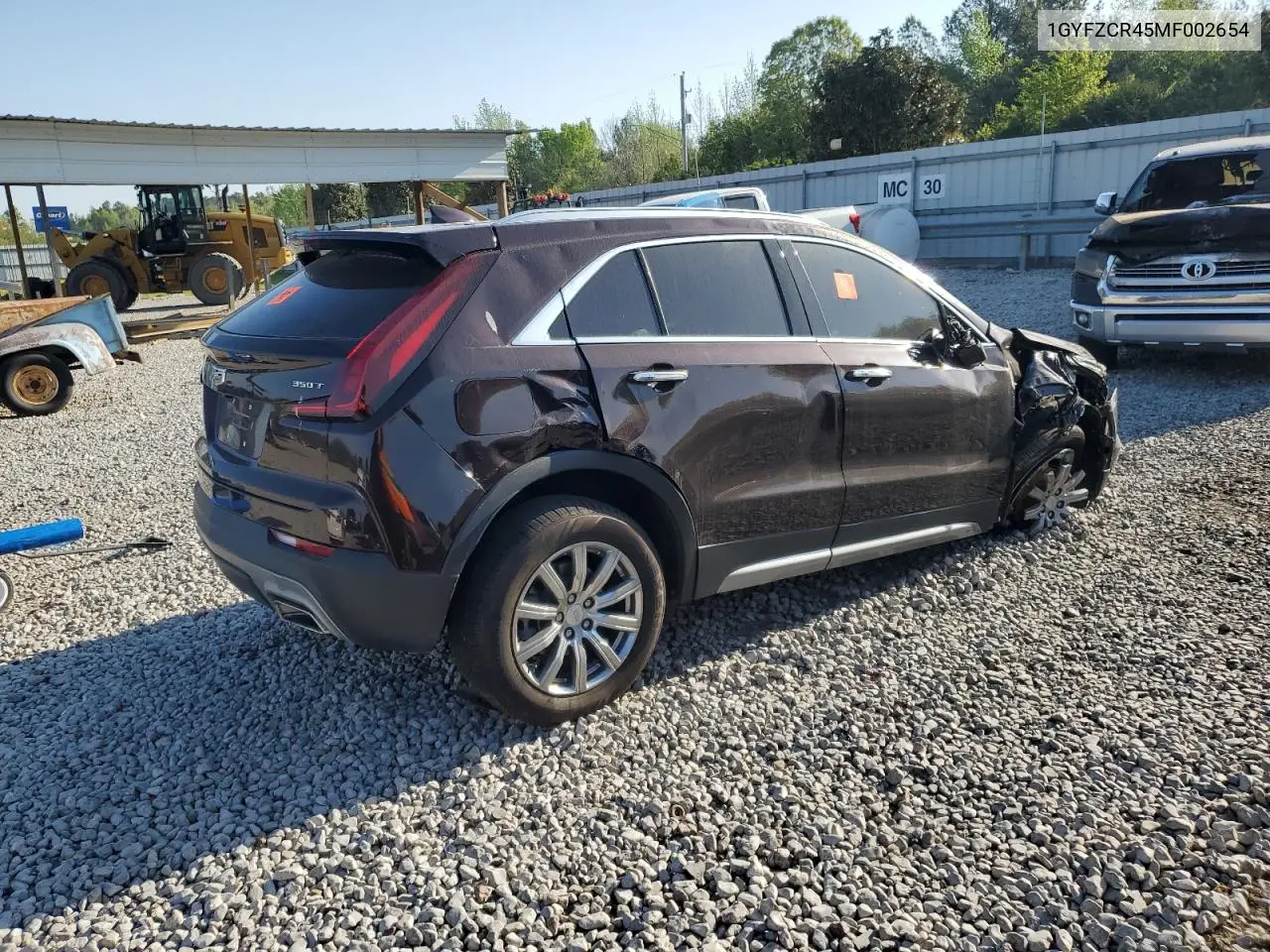 2021 Cadillac Xt4 Premium Luxury VIN: 1GYFZCR45MF002654 Lot: 52288105