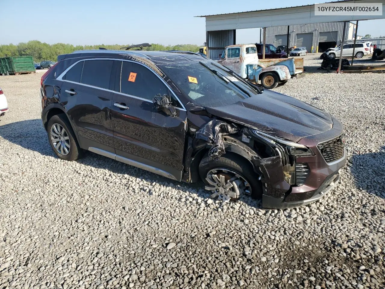 2021 Cadillac Xt4 Premium Luxury VIN: 1GYFZCR45MF002654 Lot: 52288105