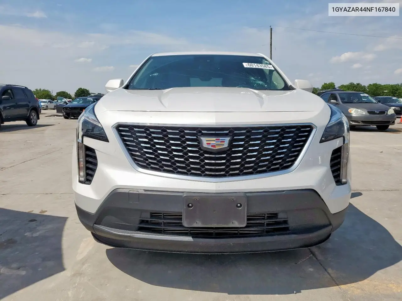 2022 Cadillac Xt4 Luxury VIN: 1GYAZAR44NF167840 Lot: 60143585