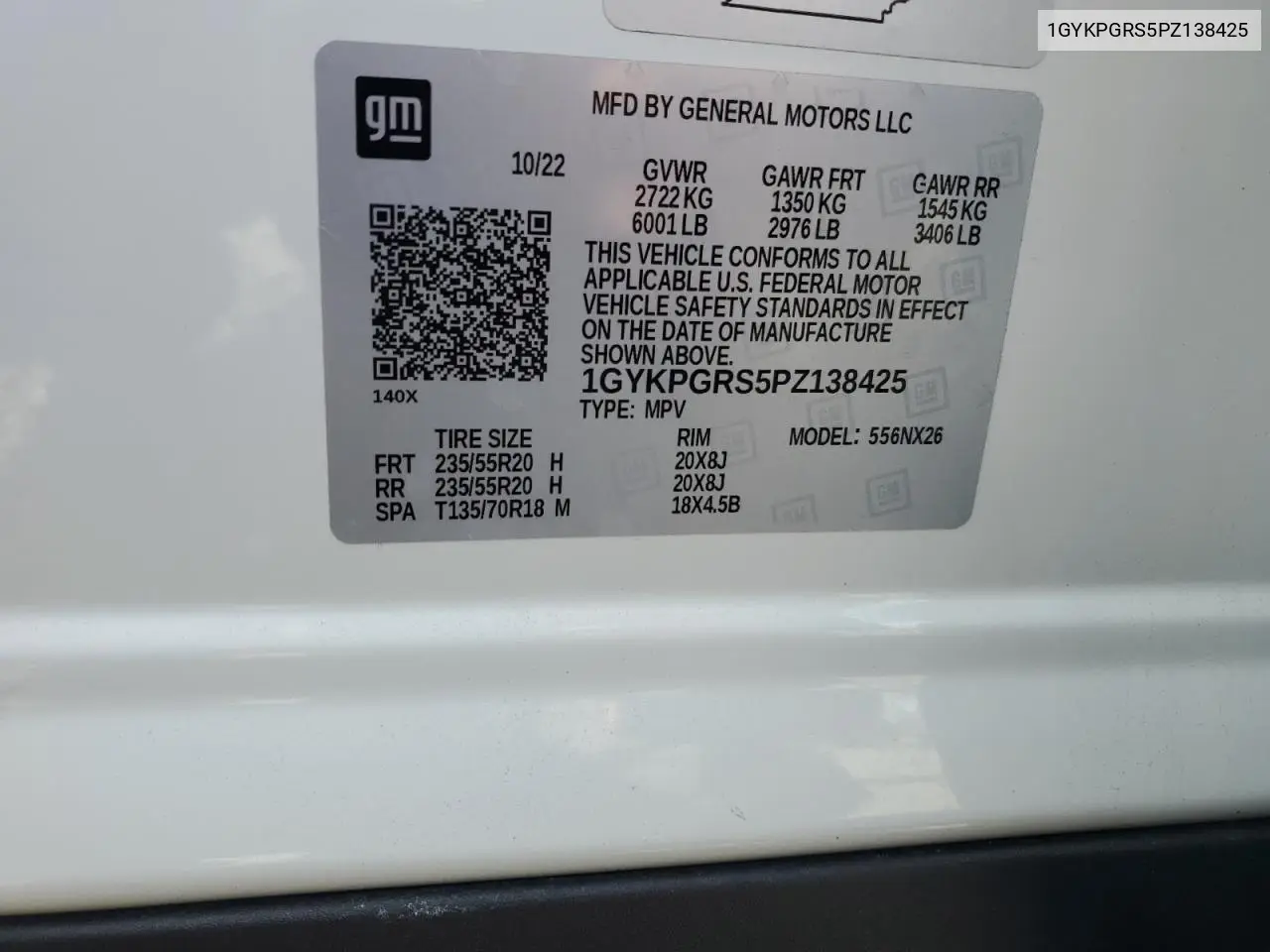 2023 Cadillac Xt6 Sport VIN: 1GYKPGRS5PZ138425 Lot: 54748945