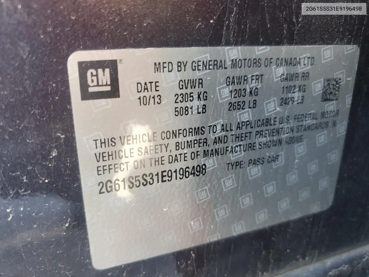 2014 Cadillac Xts Platinum VIN: 2G61S5S31E9196498 Lot: 56231545