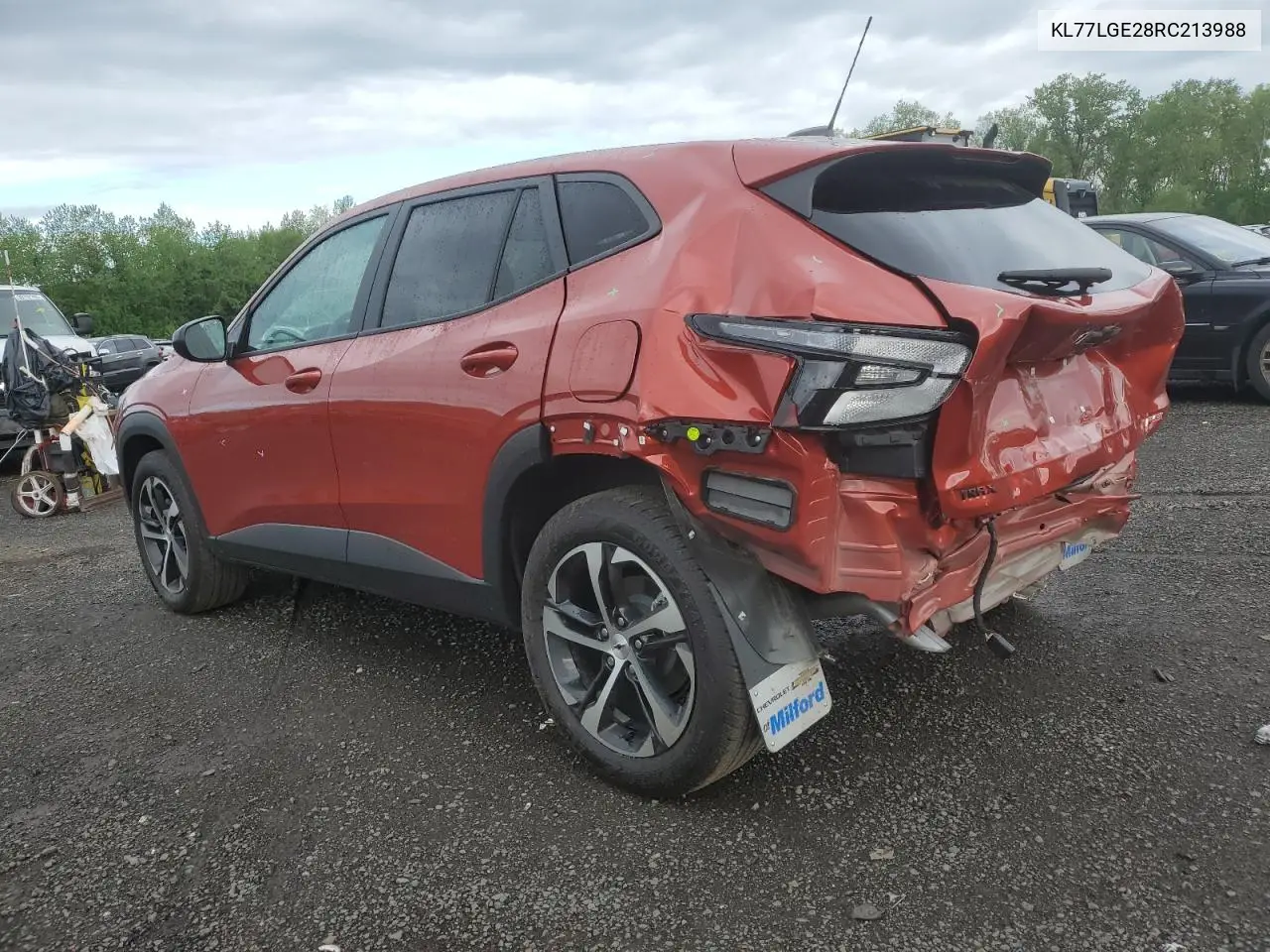 2024 Chevrolet Trax 1Rs VIN: KL77LGE28RC213988 Lot: 55913585