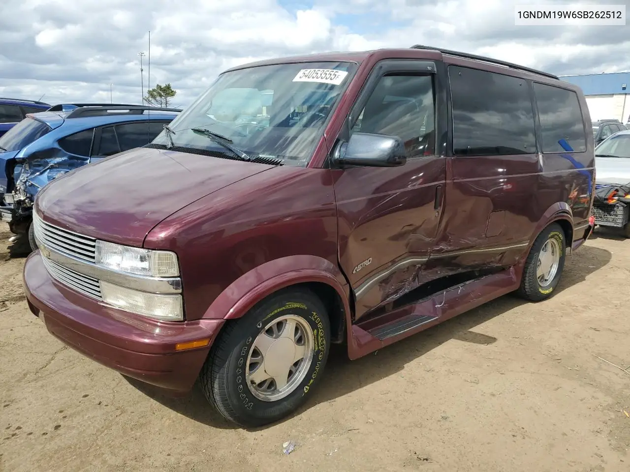 1995 Chevrolet Astro VIN: 1GNDM19W6SB262512 Lot: 54053555