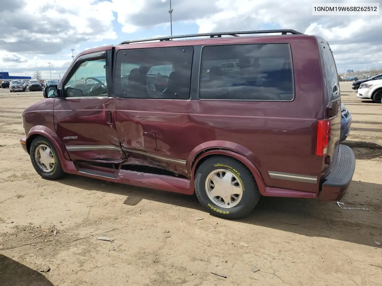 1995 Chevrolet Astro VIN: 1GNDM19W6SB262512 Lot: 54053555