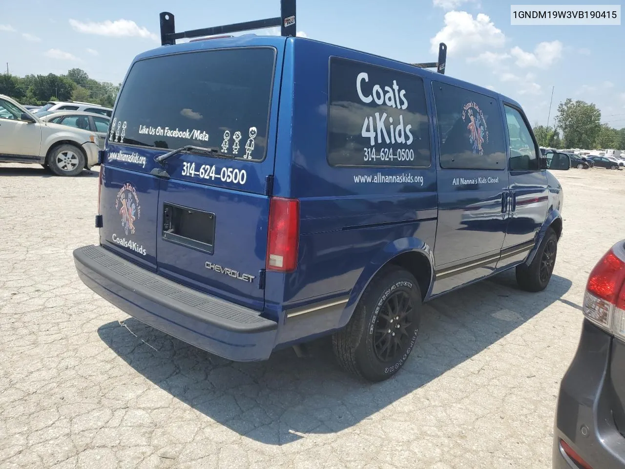 1997 Chevrolet Astro VIN: 1GNDM19W3VB190415 Lot: 61940384