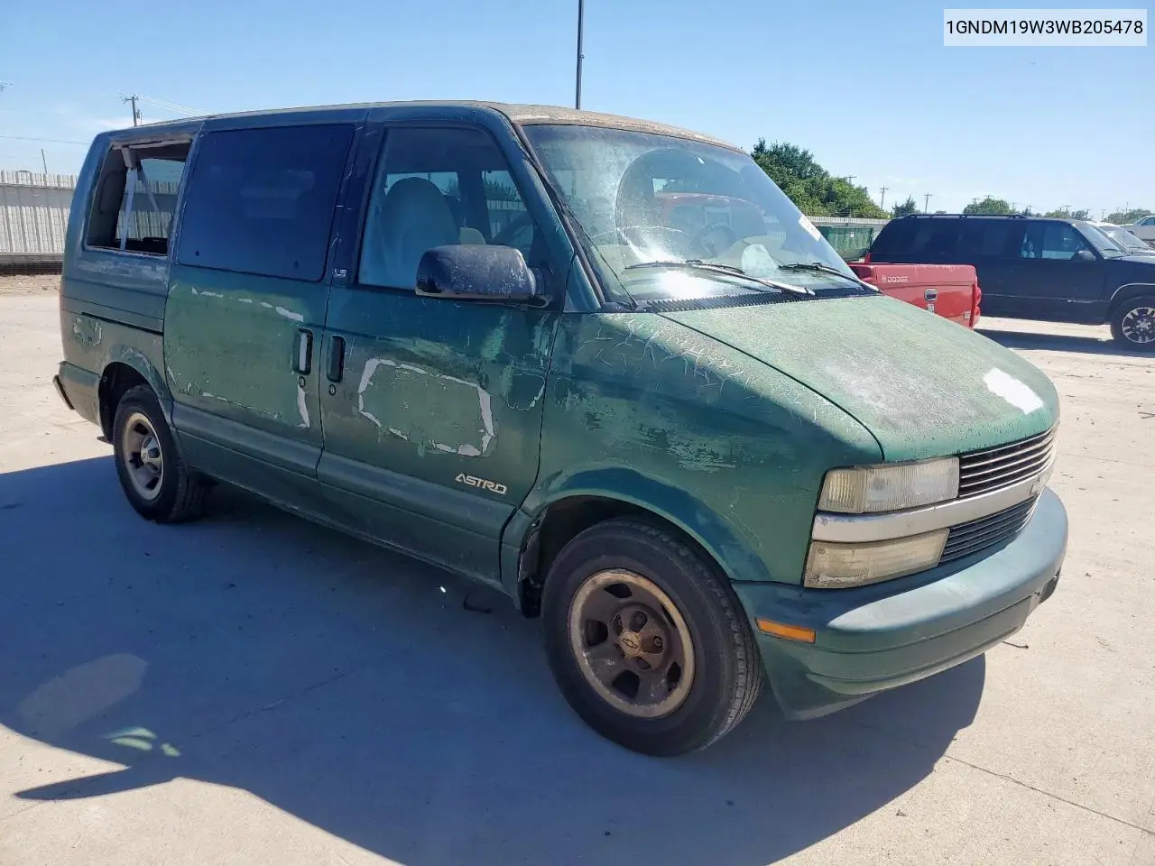 1998 Chevrolet Astro VIN: 1GNDM19W3WB205478 Lot: 54628935