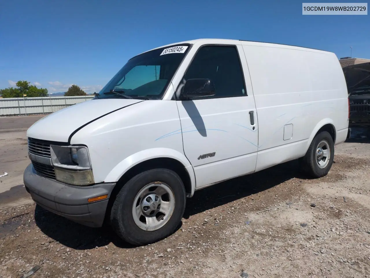 1998 Chevrolet Astro VIN: 1GCDM19W8WB202729 Lot: 55150245