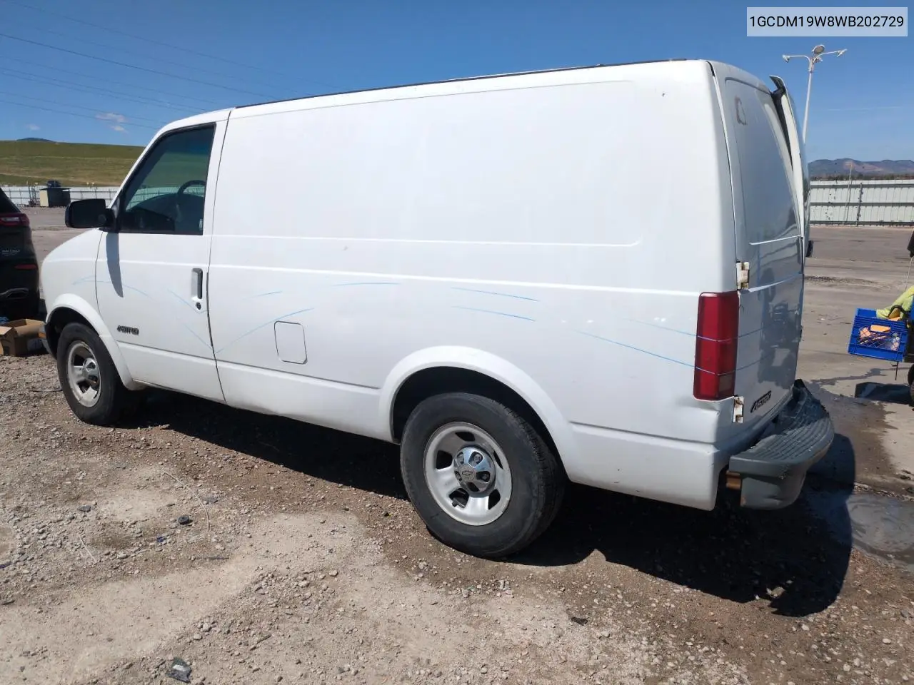 1998 Chevrolet Astro VIN: 1GCDM19W8WB202729 Lot: 55150245