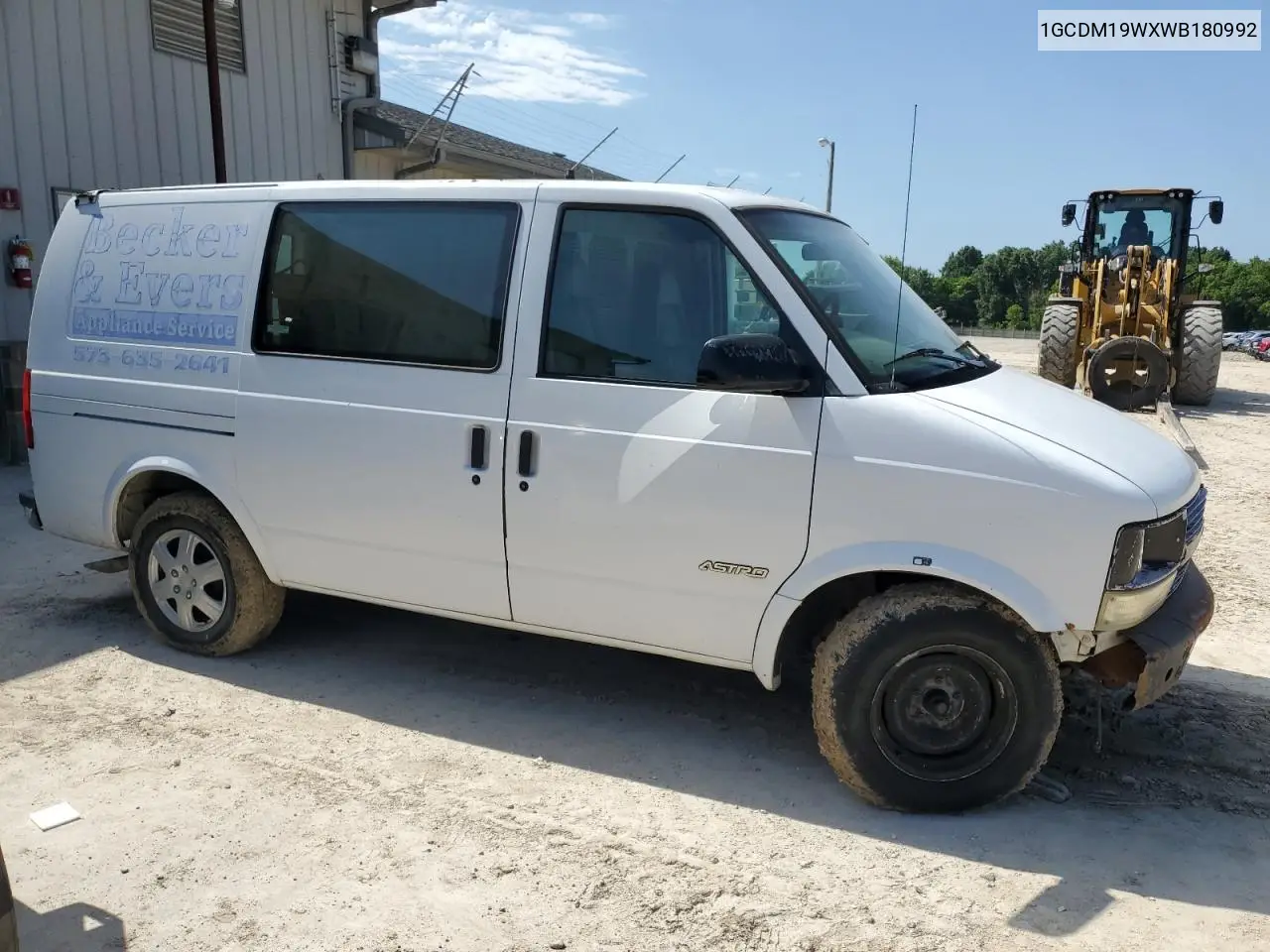 1998 Chevrolet Astro VIN: 1GCDM19WXWB180992 Lot: 60037685