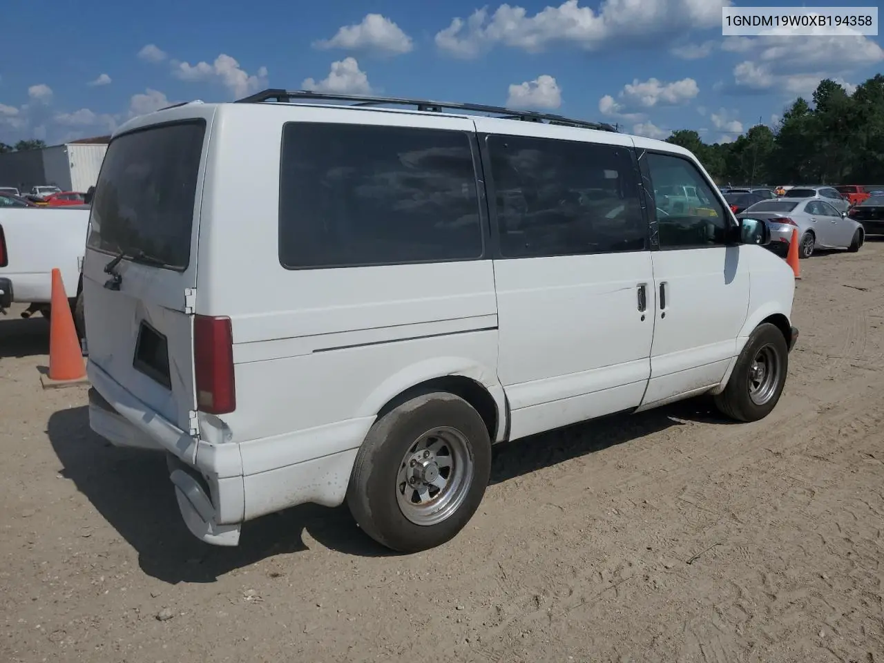 1999 Chevrolet Astro VIN: 1GNDM19W0XB194358 Lot: 59921425