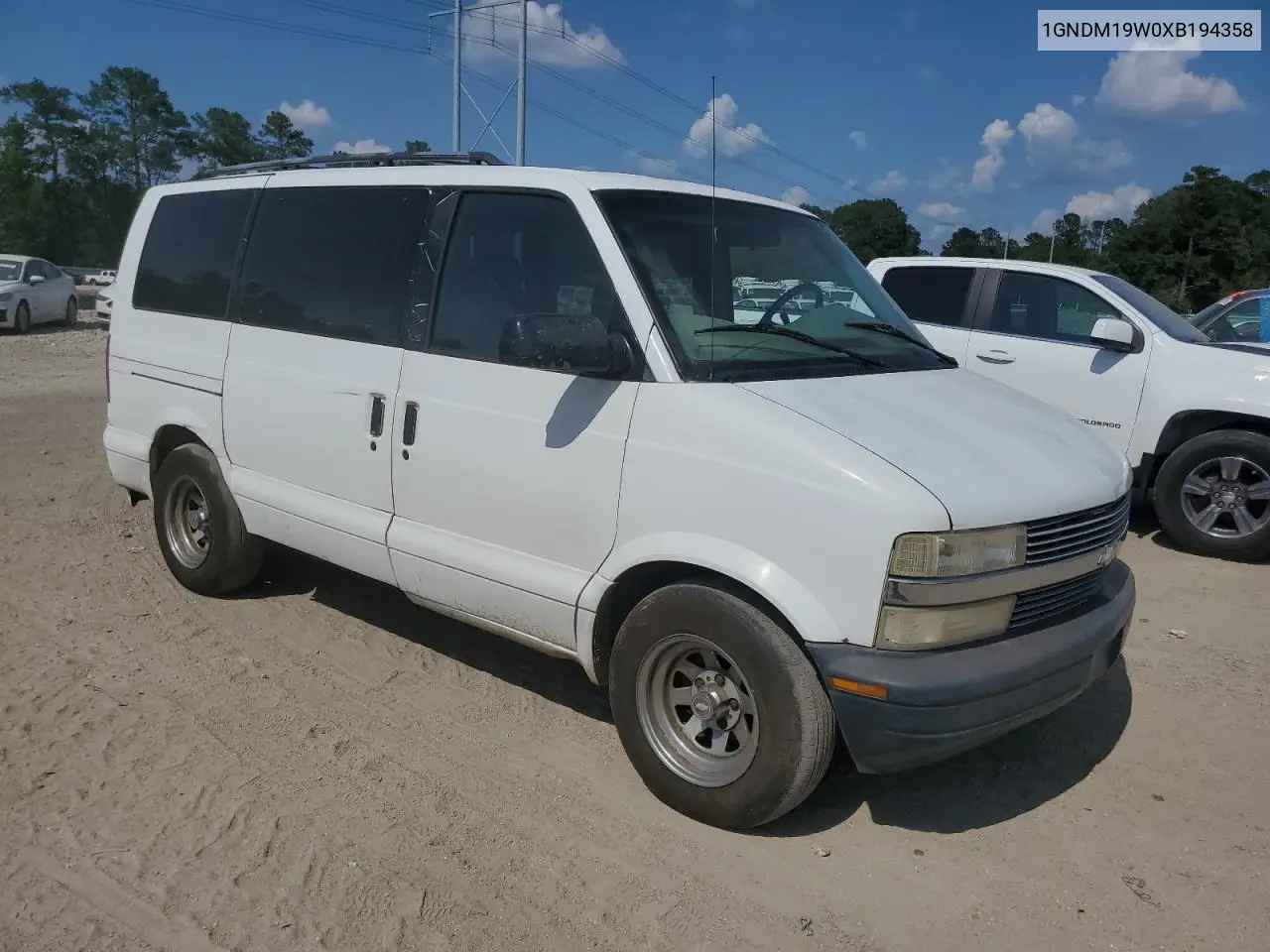 1999 Chevrolet Astro VIN: 1GNDM19W0XB194358 Lot: 59921425