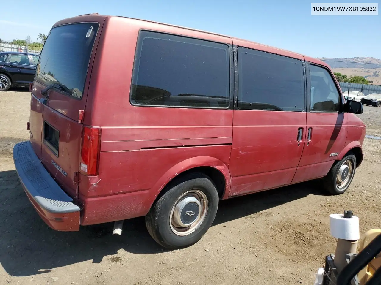 1999 Chevrolet Astro VIN: 1GNDM19W7XB195832 Lot: 62424015