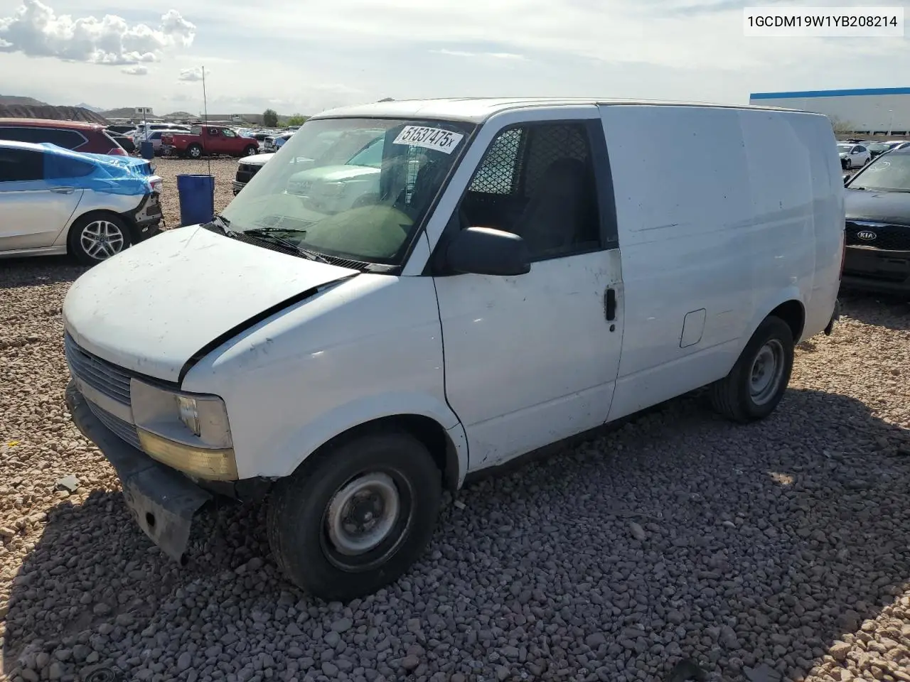 2000 Chevrolet Astro VIN: 1GCDM19W1YB208214 Lot: 51537475