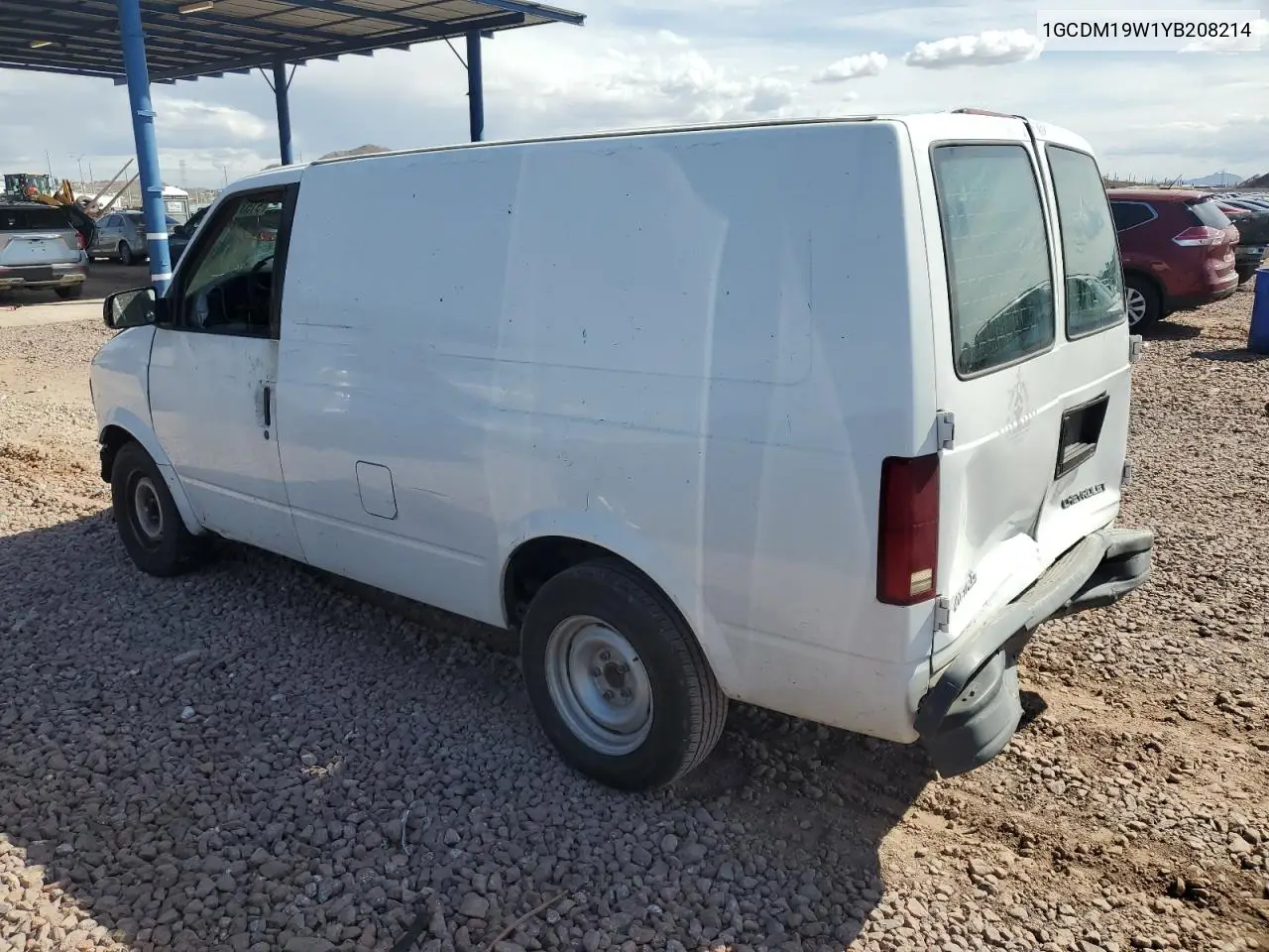 2000 Chevrolet Astro VIN: 1GCDM19W1YB208214 Lot: 51537475