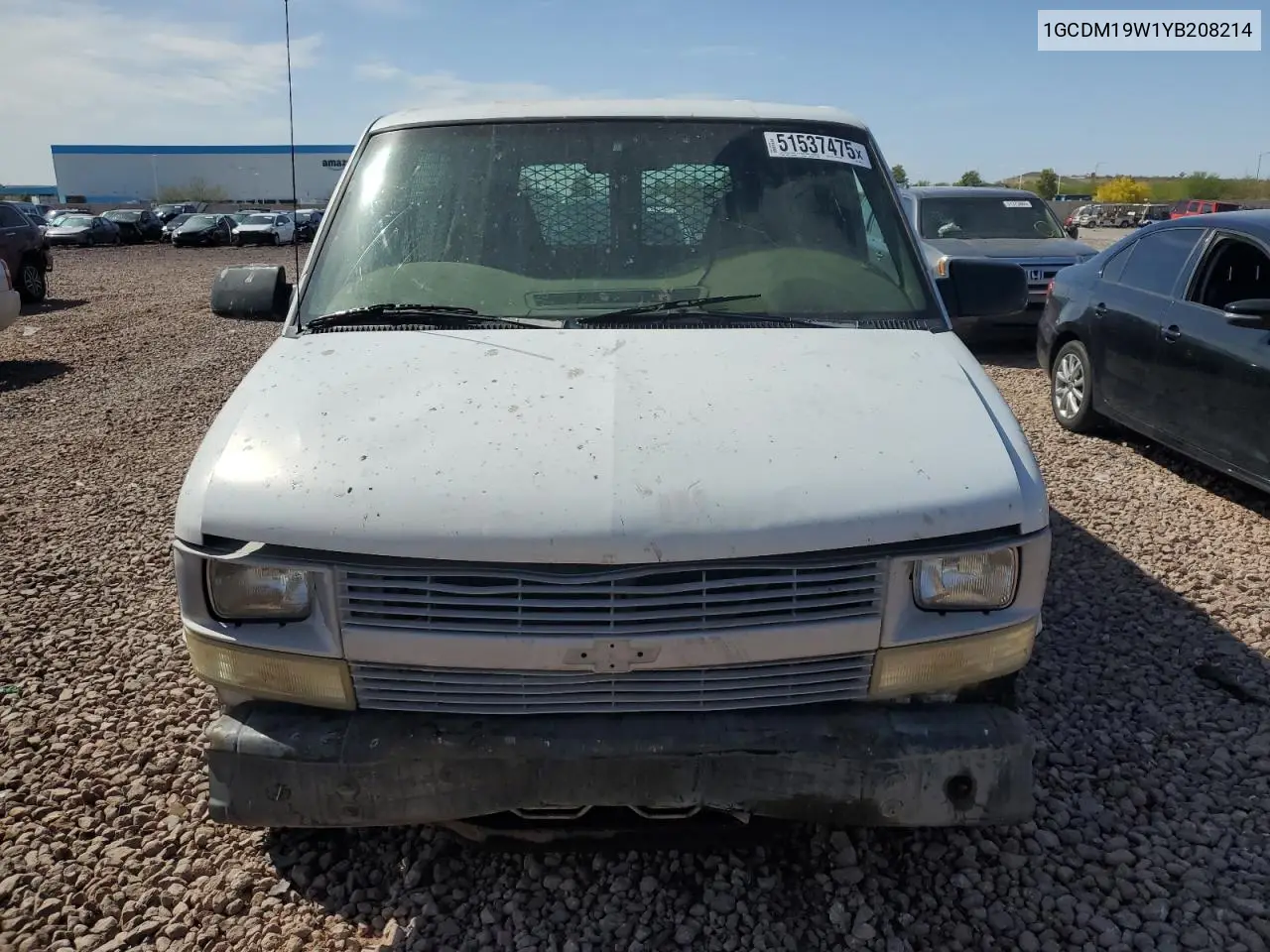 2000 Chevrolet Astro VIN: 1GCDM19W1YB208214 Lot: 51537475