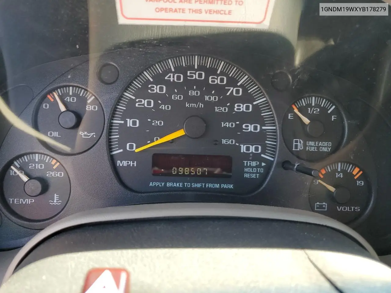 2000 Chevrolet Astro VIN: 1GNDM19WXYB178279 Lot: 55323515